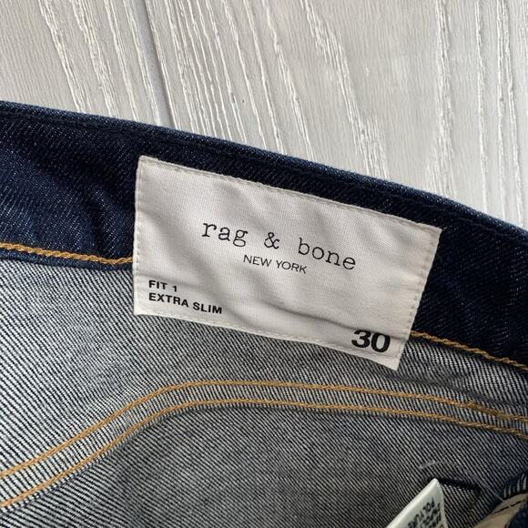 Rag & Bone Ace Fit Extra Slim Jeans Dark Blue Size 30 NWT - Picture 6 of 11